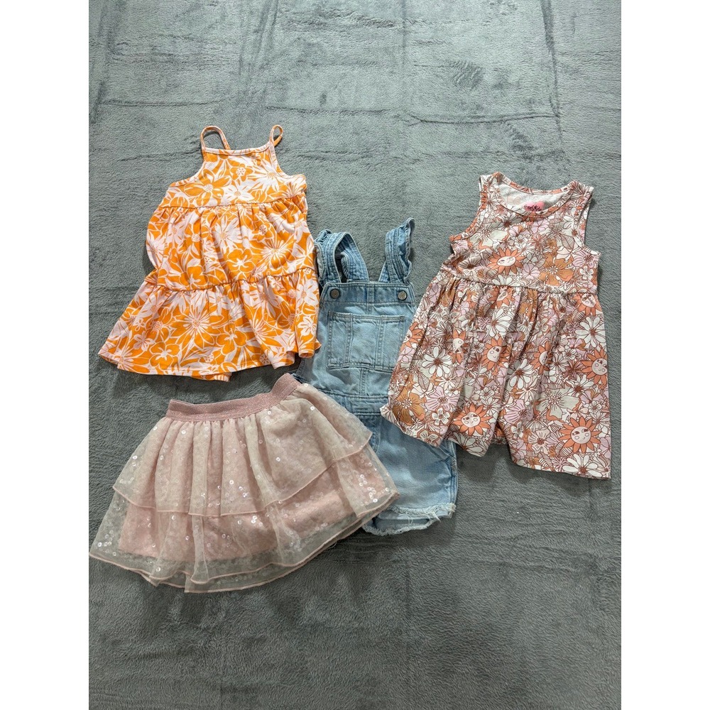 H&M Cat & Jack Freestyle 3T Girls Mixed Lot Dresses Skirt Overalls Boho Casual